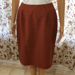 Plaid orange and black suit skirt